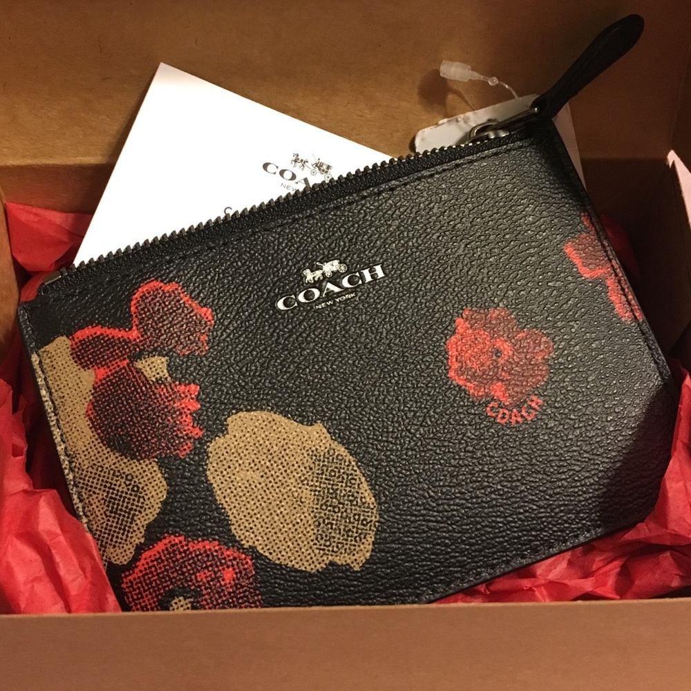 COACH Halftone Floral Key Pouch
